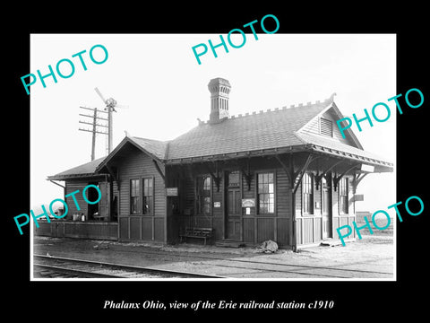 OLD LARGE HISTORIC PHOTO OF PHALANX OHIO, THE ERIE RAILROAD STATION c1910 1