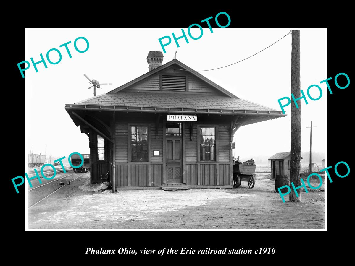 OLD LARGE HISTORIC PHOTO OF PHALANX OHIO, THE ERIE RAILROAD STATION c1910 2