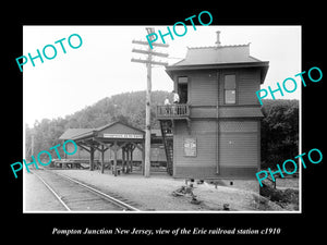 OLD HISTORIC PHOTO OF POMPTON JUNCTION NEW JERSEY, ERIE RAILROAD STATION c1910 2