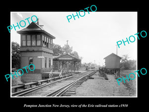 OLD HISTORIC PHOTO OF POMPTON JUNCTION NEW JERSEY, ERIE RAILROAD STATION c1910 3