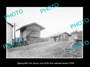 OLD LARGE HISTORIC PHOTO OF QUARRYVILLE NEW JERSEY, ERIE RAILROAD STATION 1910 1