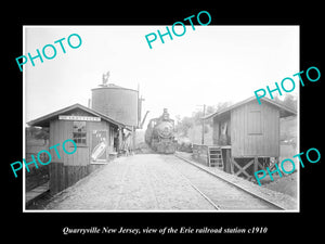 OLD LARGE HISTORIC PHOTO OF QUARRYVILLE NEW JERSEY, ERIE RAILROAD STATION 1910 2