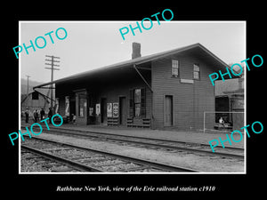 OLD LARGE HISTORIC PHOTO OF RATHBONE NEW YORK, ERIE RAILROAD STATION c1910 1