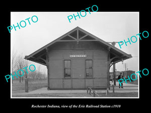 OLD LARGE HISTORIC PHOTO OF ROCHESTER INDIANA, ERIE RAILROAD STATION c1910 2