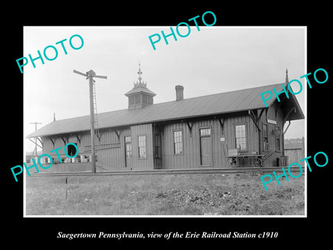 OLD HISTORIC PHOTO OF SAEGERTOWN PENNSYLVANIA, ERIE RAILROAD STATION c1910 3