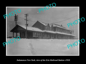 OLD LARGE HISTORIC PHOTO OF SALAMANCA NEW YORK, ERIE RAILROAD STATION c1910 2