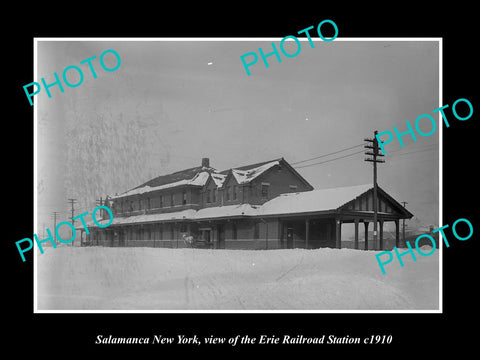 OLD LARGE HISTORIC PHOTO OF SALAMANCA NEW YORK, ERIE RAILROAD STATION c1910 3