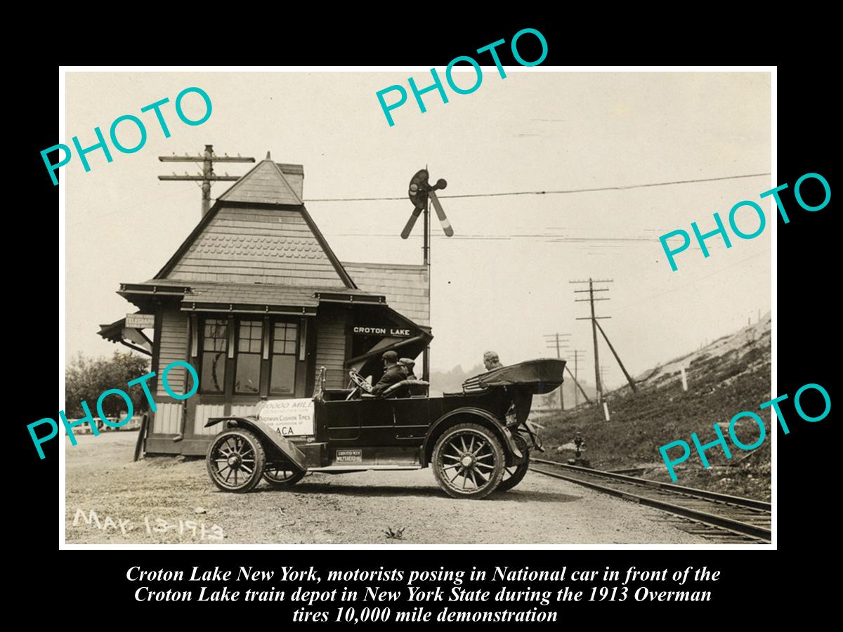 OLD HISTORIC PHOTO OF CROTON LAKE NEW YORK, RAILROAD STATION 1913 OVER ...