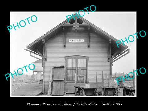 OLD LARGE HISTORIC PHOTO OF SHENANGO PENNSYLVANIA, ERIE RAILROAD STATION c1910 2