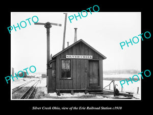 OLD LARGE HISTORIC PHOTO OF SILVER CREEK OHIO, ERIE RAILROAD STATION c1910 1