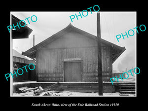 OLD LARGE HISTORIC PHOTO OF SOUTH AKRON OHIO, ERIE RAILROAD STATION c1910 1