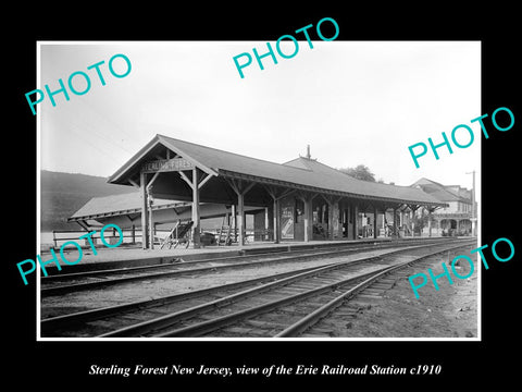 OLD LARGE HISTORIC PHOTO STERLING FOREST NEW JERSEY ERIE RAILROAD STATION 1910