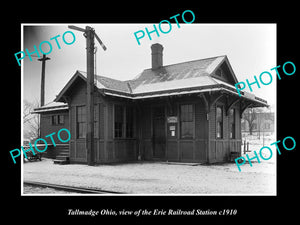 OLD LARGE HISTORIC PHOTO OF TALLMADGE OHIO, ERIE RAILROAD STATION c1910 1