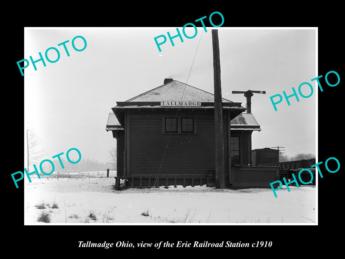 OLD LARGE HISTORIC PHOTO OF TALLMADGE OHIO, ERIE RAILROAD STATION c1910 2