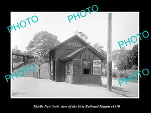 OLD LARGE HISTORIC PHOTO OF THIELLS NEW YORK, ERIE RAILROAD STATION c1910 1