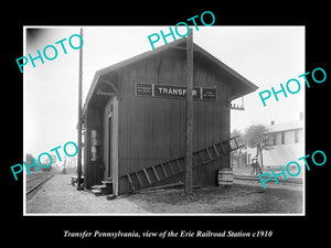 OLD LARGE HISTORIC PHOTO OF TRANSFER PENNSYLVANIA, ERIE RAILROAD STATION c1910 2