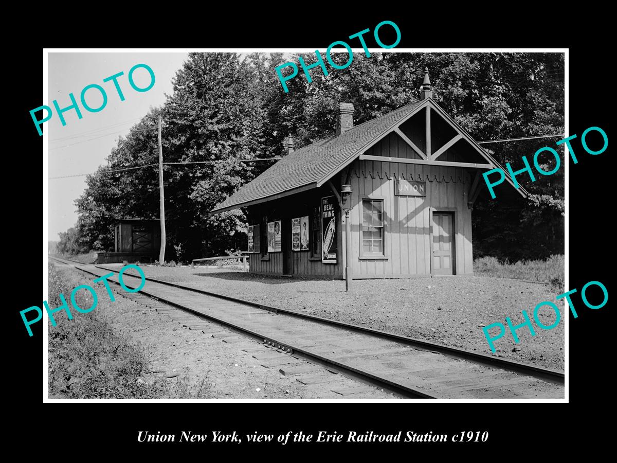 OLD LARGE HISTORIC PHOTO OF UNION NEW YORK, THE ERIE RAILROAD STATION c1910 1