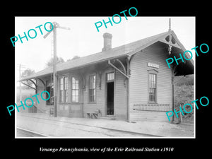 OLD LARGE HISTORIC PHOTO OF VENANGO PENNSYLVANIA, ERIE RAILROAD STATION c1910 1