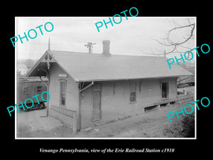 OLD LARGE HISTORIC PHOTO OF VENANGO PENNSYLVANIA, ERIE RAILROAD STATION c1910 2