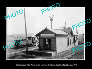 OLD HISTORIC PHOTO OF WASHINGTONVILLE NEW YORK, ERIE RAILROAD STATION c1910 1