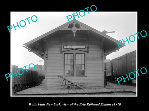 OLD LARGE HISTORIC PHOTO OF WATTS FLATS NEW YORK, ERIE RAILROAD STATION c1910 3