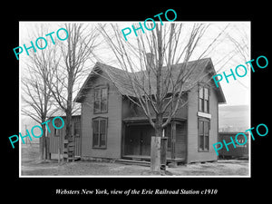 OLD LARGE HISTORIC PHOTO OF WEBSTERS NEW YORK, ERIE RAILROAD STATION c1910