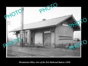 OLD LARGE HISTORIC PHOTO OF WESTMINSTER OHIO, ERIE RAILROAD STATION c1910 1