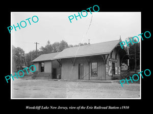 OLD LARGE HISTORIC PHOTO OF WOODCLIFF NEW JERSEY, ERIE RAILROAD STATION c1910