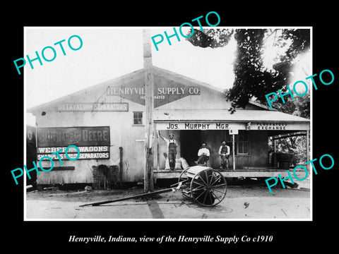 OLD LARGE HISTORIC PHOTO OF HENRYVILLE INDIANA, THE HENRYVILLE SUPPLY Co c1910