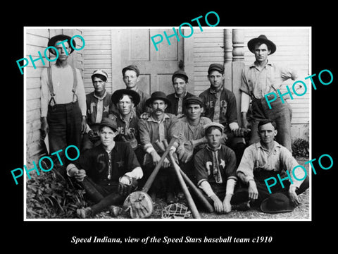 OLD LARGE HISTORIC PHOTO OF SPEED INDIANA, THE SPEED STARS BASEBALL TEAM c1910