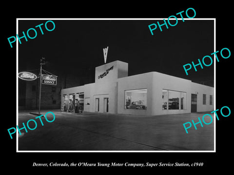 OLD LARGE HISTORIC PHOTO OF DENVER COLORADO, THE FORD MOTORS CAR STORE c1940