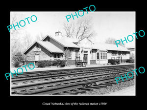 OLD LARGE HISTORIC PHOTO OF COZAD NEBRASKA, THE RAILROAD STATION c1960