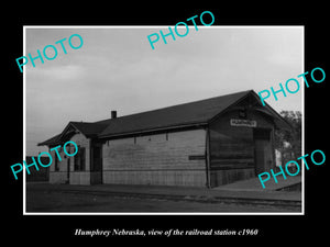 OLD LARGE HISTORIC PHOTO OF HUMPHREY NEBRASKA, THE RAILROAD STATION c1960