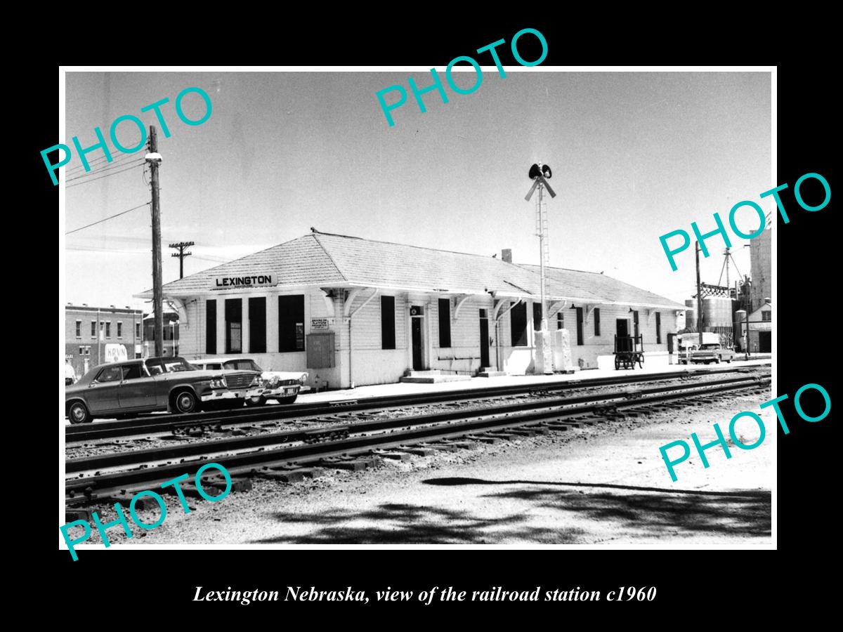 OLD LARGE HISTORIC PHOTO OF LEXINGTON NEBRASKA, THE RAILROAD STATION c1960