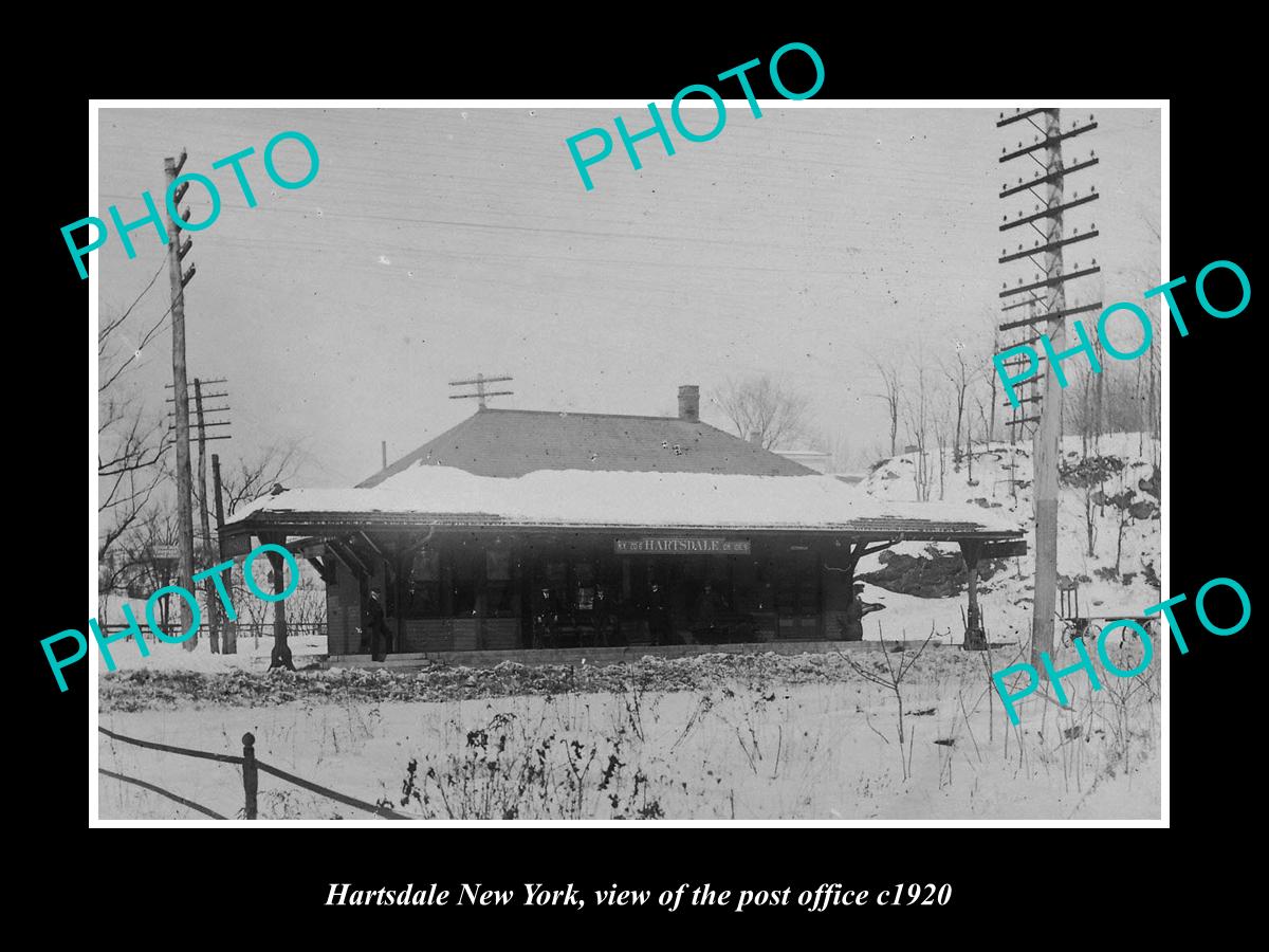 OLD LARGE HISTORIC PHOTO OF HARTSDALE NEW YORK, THE RAILROAD STATION c1920