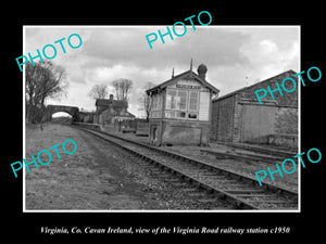 OLD LARGE HISTORIC PHOTO OF VIRGINIA CAVAN IRELAND, THE V/R RAILWAY STATION 1950