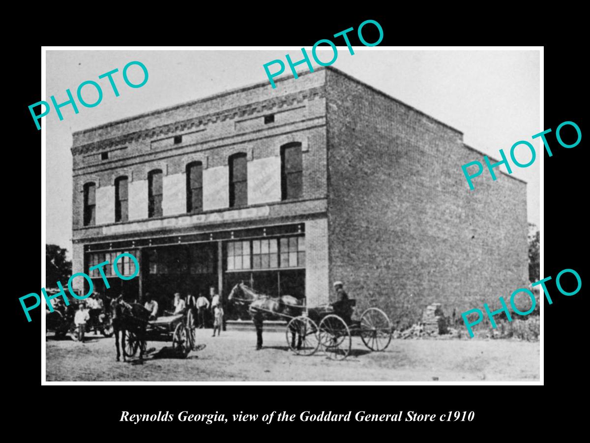 OLD LARGE HISTORIC PHOTO OF REYNOLDS GEORGIA, VIEW OF THE GODDARD STORE c1910