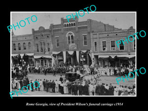 OLD LARGE HISTORIC PHOTO OF ROME GEORGIA, VIEW OF PRESIDENT WILSONS FUNERAL 1914