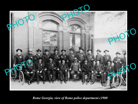 OLD LARGE HISTORIC PHOTO OF ROME GEORGIA, VIEW OF THE POLICE DEPARTMENT c1900