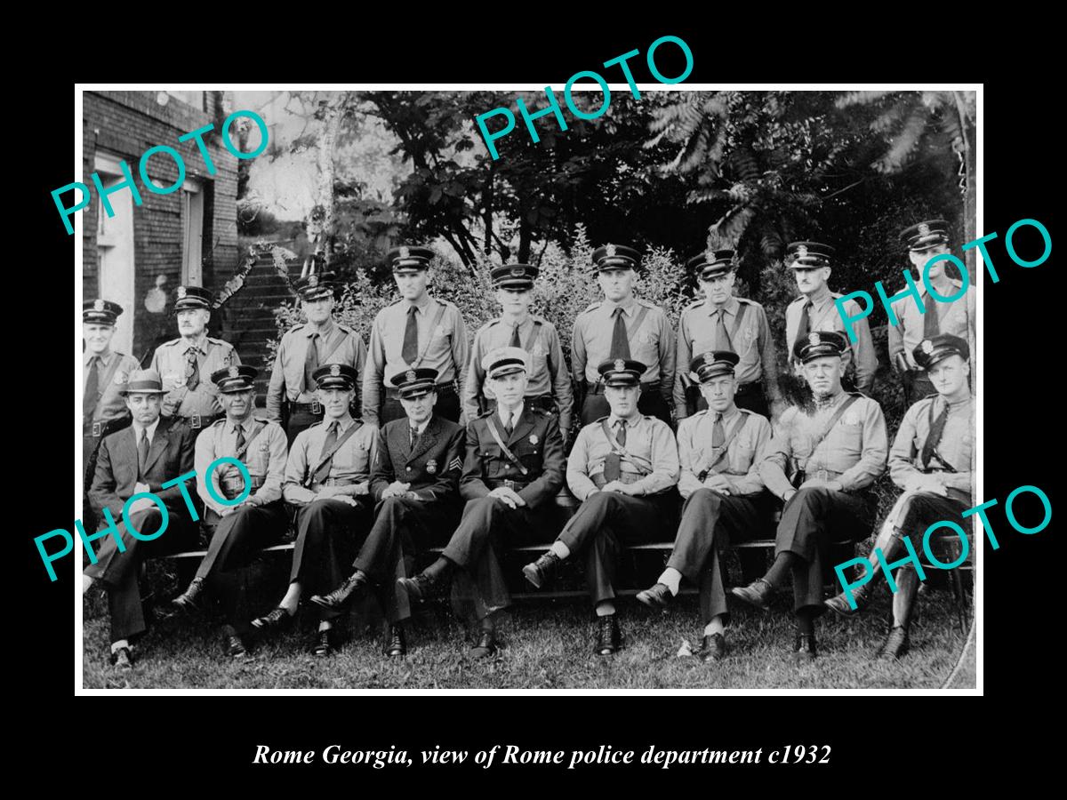 OLD LARGE HISTORIC PHOTO OF ROME GEORGIA, VIEW OF THE POLICE DEPARTMENT c1932