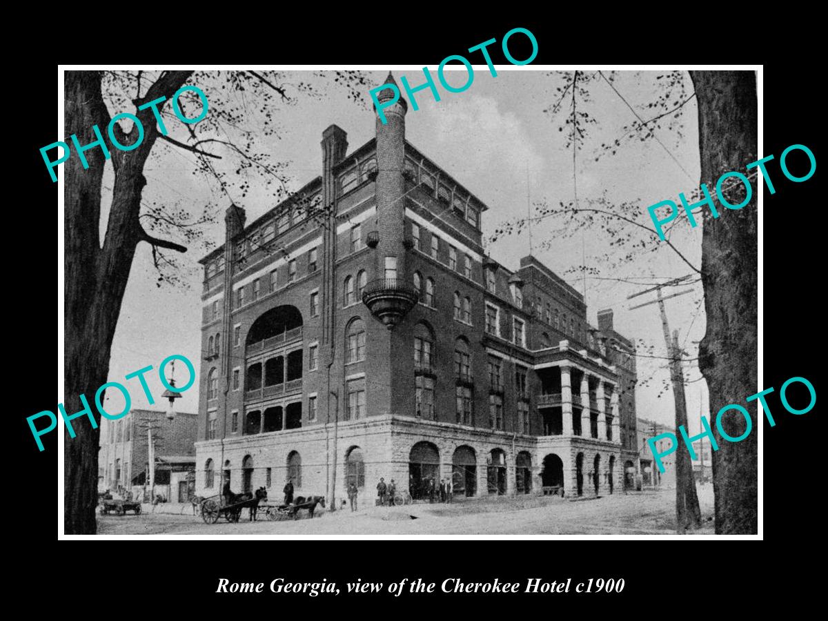 OLD LARGE HISTORIC PHOTO OF ROME GEORGIA, VIEW OF THE CHEROKEE HOTEL c1900