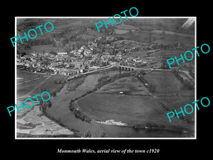 OLD LARGE HISTORIC PHOTO OF MONMOUTH WALES, AERIAL VIEW OF THE TOWN c1920 1