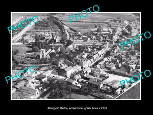 OLD LARGE HISTORIC PHOTO OF ABERGELE WALES, VIEW OF THE TOWN c1930 1