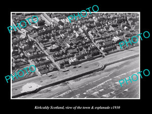 OLD LARGE HISTORIC PHOTO OF KIRKCALDY SCOTLAND, THE TOWN & ESPLANADE c1930