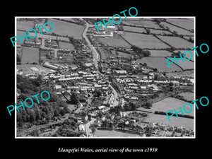 OLD LARGE HISTORIC PHOTO OF LLANGFNI WALES, AERIAL VIEW OF THE TOWN c1950 3