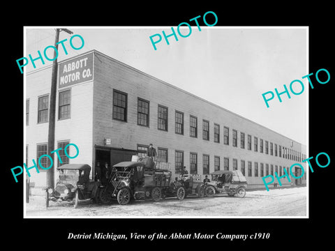 OLD LARGE HISTORIC PHOTO OF DETROIT MICHIGAN, THE ABBOT MOTOR Co FACTRY c1910