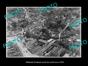 OLD LARGE HISTORIC PHOTO OF DALBEATTIE SCOTLAND, AERIAL VIEW OF THE TOWN c1950 2