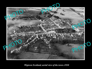 OLD LARGE HISTORIC PHOTO OF WIGTOWN SCOTLAND, AERIAL VIEW OF THE TOWN c1930 2