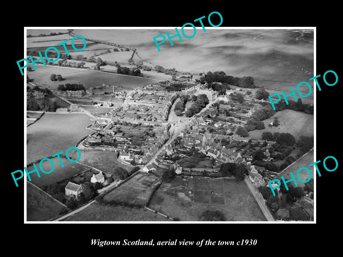 OLD LARGE HISTORIC PHOTO OF WIGTOWN SCOTLAND, AERIAL VIEW OF THE TOWN c1930 3