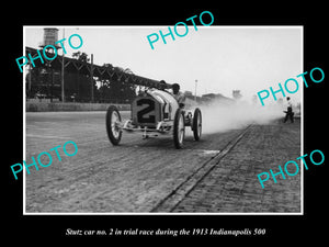 OLD LARGE HISTORIC PHOTO OF A STUTZ CAR RACING AT THE INDIANAPOLIS 500 1913